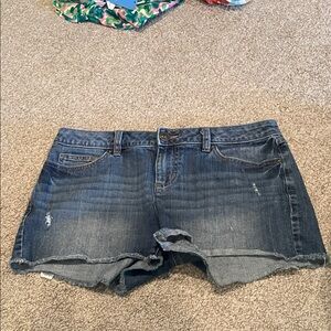 LC Lauren Conrad Distressed Blue Jean Shorts